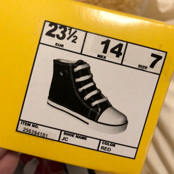 New! Kid Connection RED high tops - Picture 1 of 6